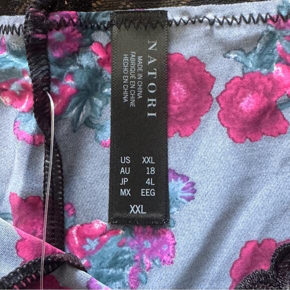Natori Women's Pure Luxe Boyshorts Black Charm Print XXL New with Tags - Picture 4 of 4